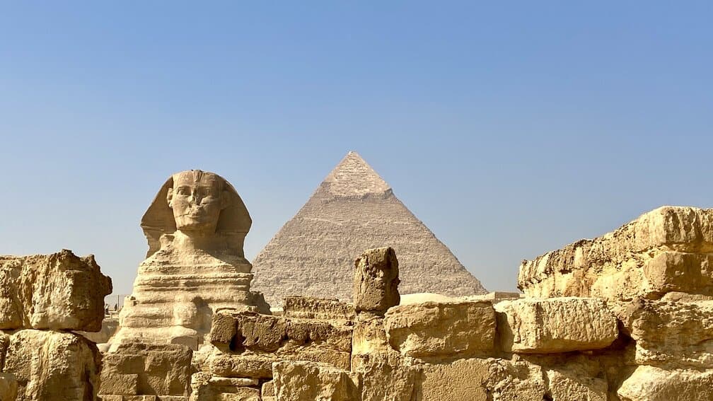 a view of the Great Sphinx in Giza