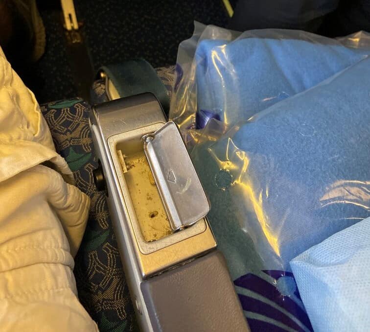 Egyptair ash tray on a modern flight in 2019