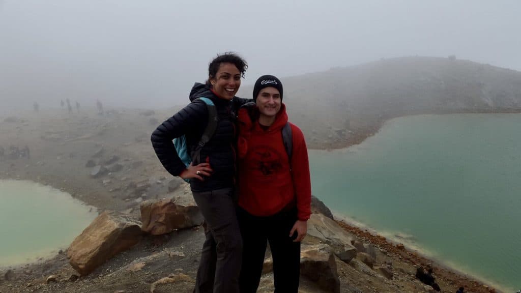 Chris Heckmann and Nimarta Bawa on the Tongariro Alpine Crossing