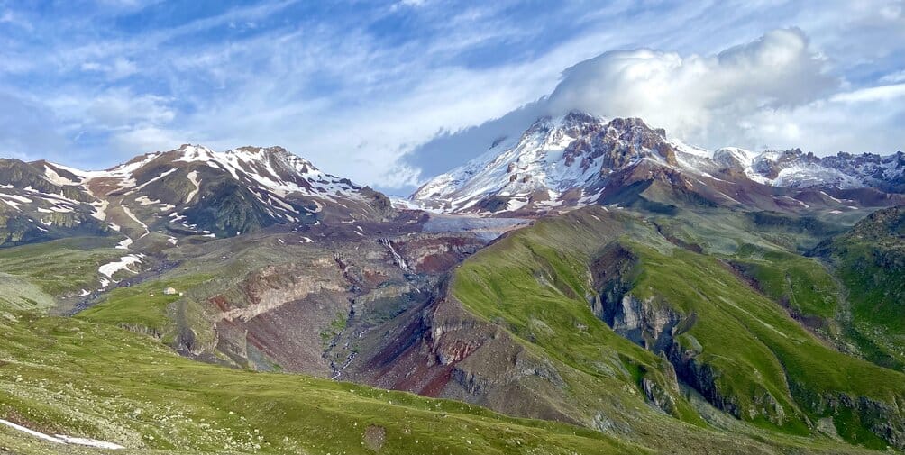 Mount Kazbegi from Gergeti Glacier trail