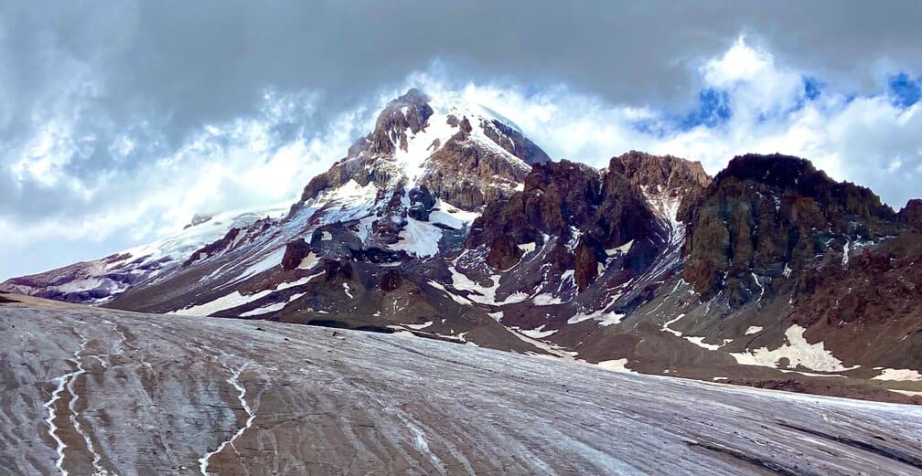 Mount Kazbegi and Gergeti Glacier in Georgia