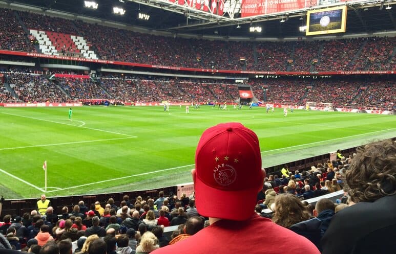 Ajax fan at an Ajax match in Amsterdam