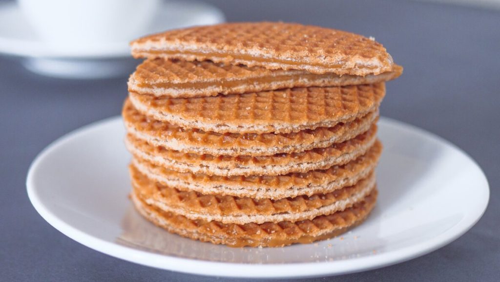 Photo of a stack of stroopwafels