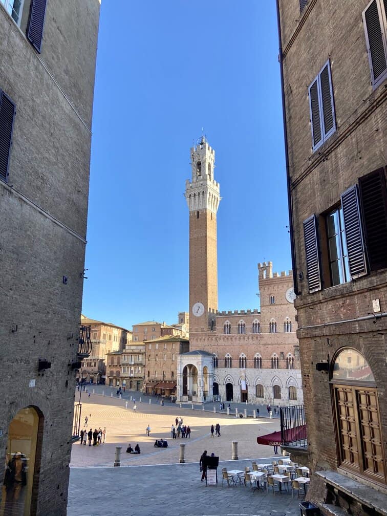 a view of the main square in Siena