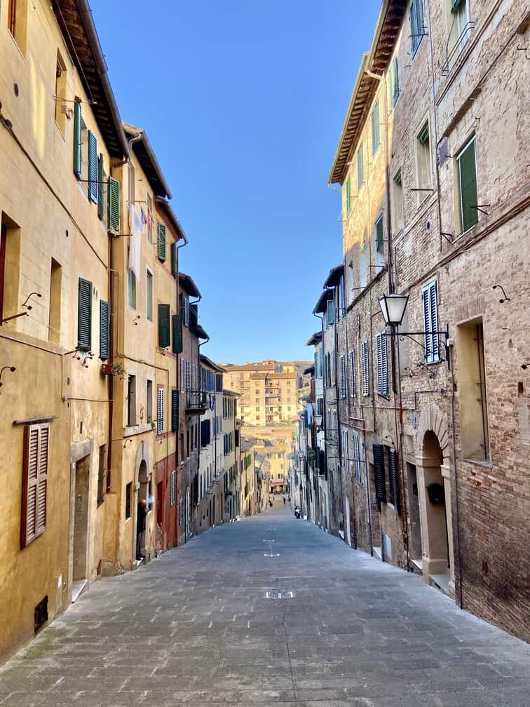 an empty street in Siena