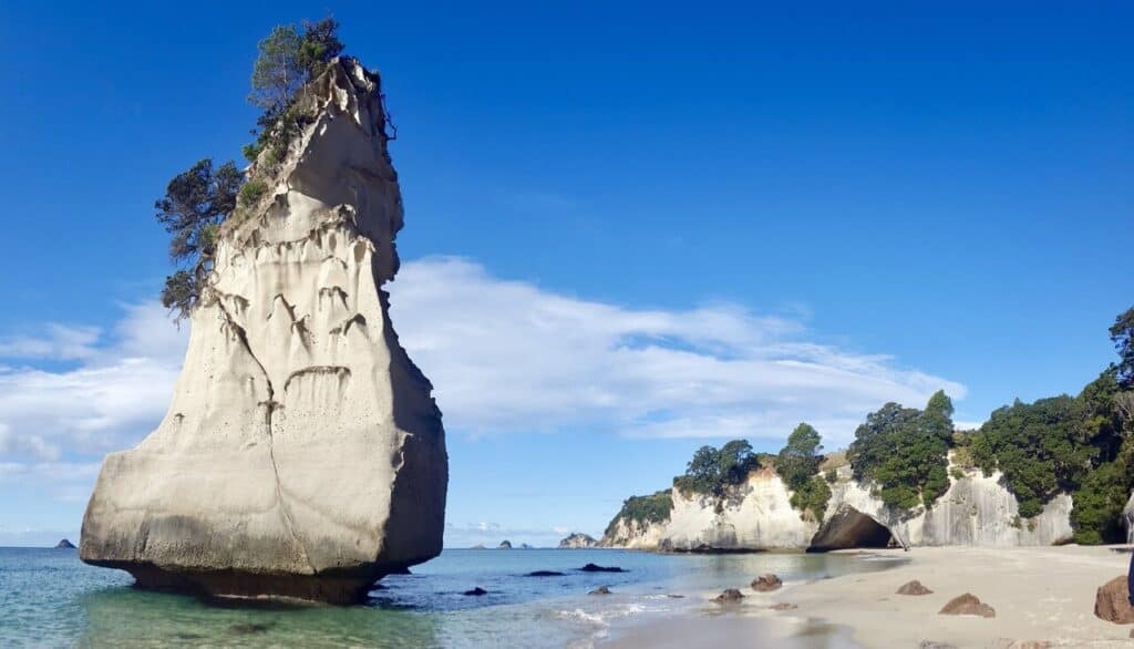 Cathedral Cove beach in New Zealand