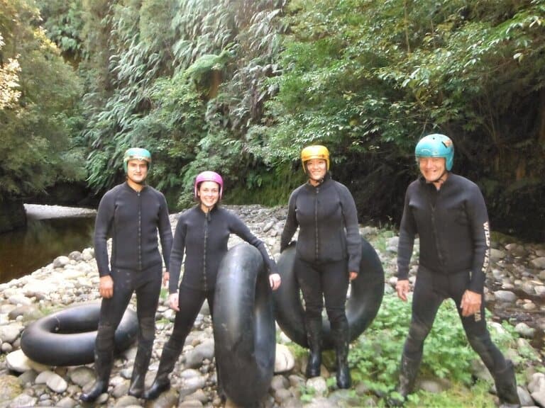 Glow worm cave tubing on a 3 week New Zealand itinerary