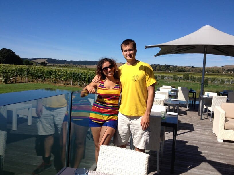 Chris Heckmann and Nimarta Bawa at Elephant Hill Winery - Hawke's Bay Things to Do