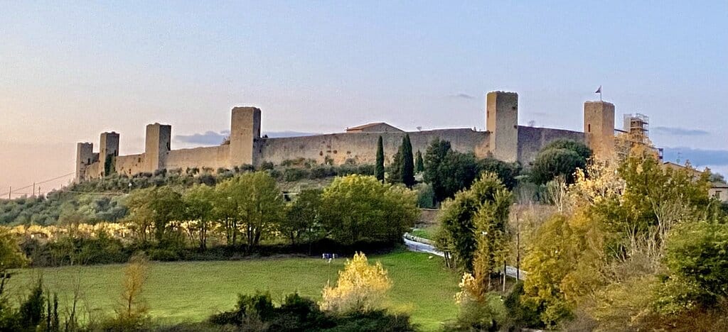 Monteriggioni in Chianti region of Italy from the outside of the walls