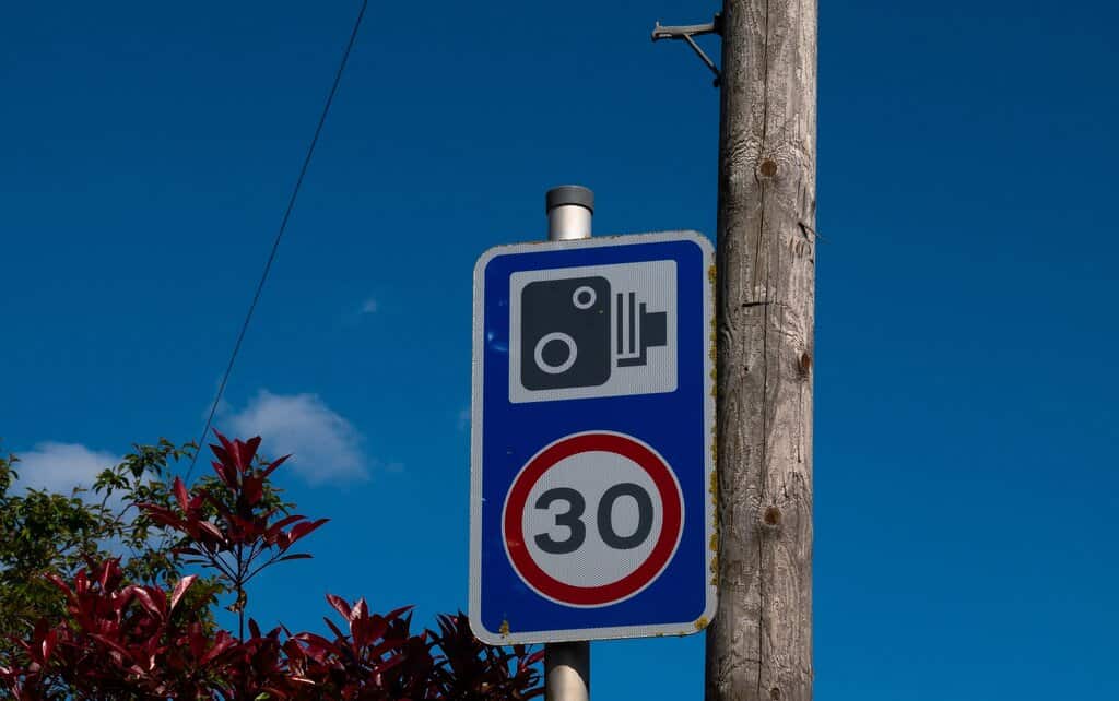 Speed Camera sign in the Netherlands