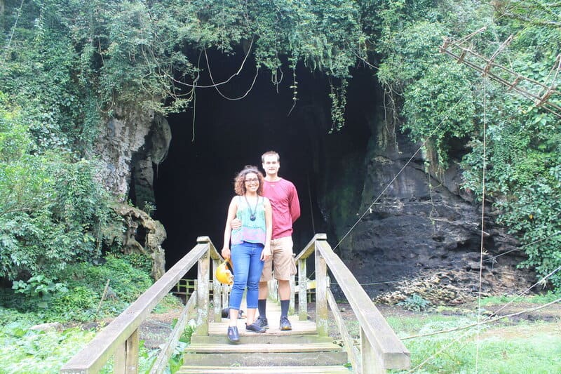 Chris Heckmann and Nimarta Bawa at Gomantong Caves