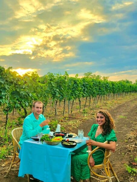 Dinner in the vineyards in Georgia