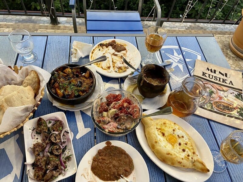 Georgian food in Sighnaghi Georgia
