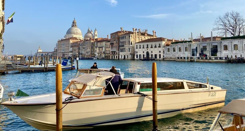 a photo of a personal boat on the Grand Canal in Venice