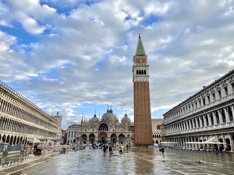 Venice in winter - St. mark's square after a heavy rain