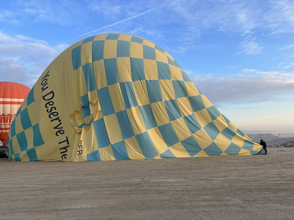 Cappadocia balloon deflating