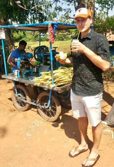 Goa sugar cane juice on the side of the road