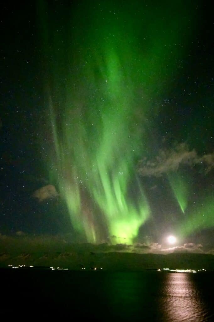 Akureyri northern lights from a camera