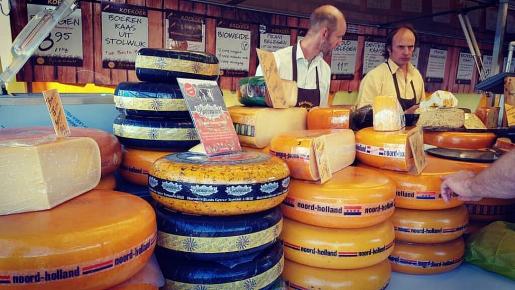 a cheese market in the Netherlands