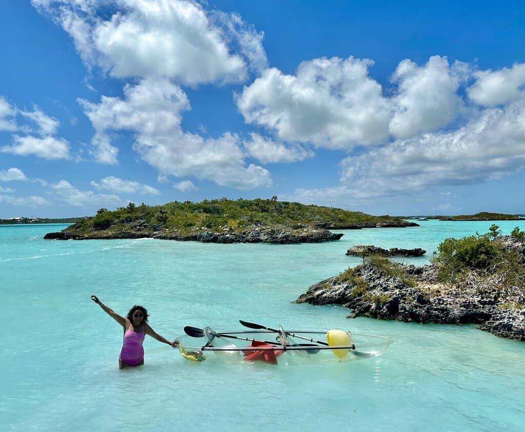 Kayaking in Chalk Sound National Park in Turks and Caicos