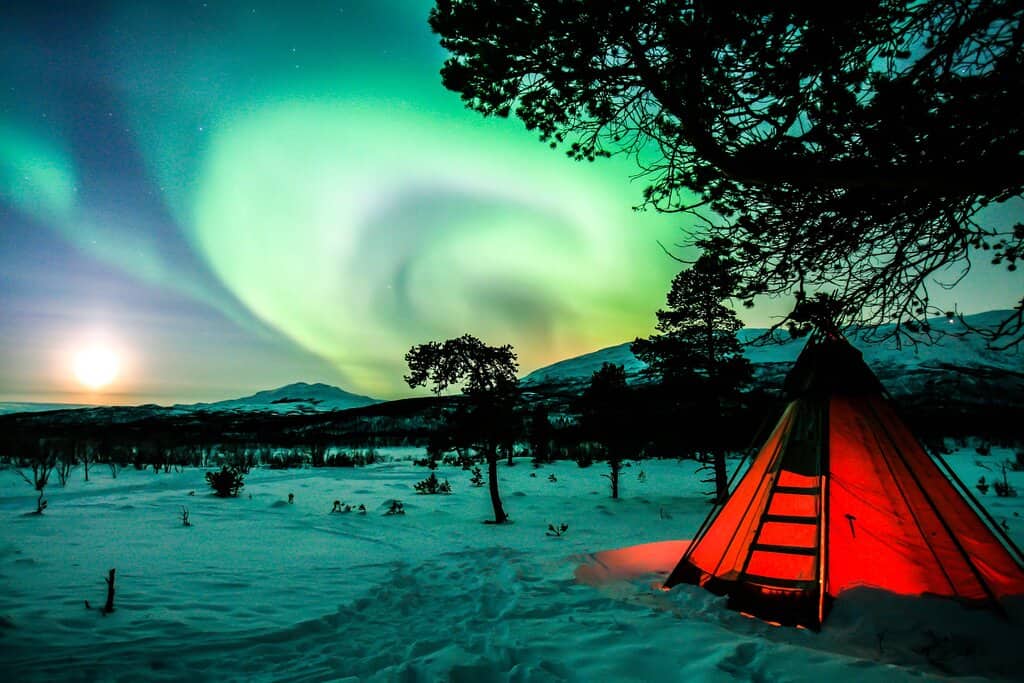 northern lights in Abisko Sweden
