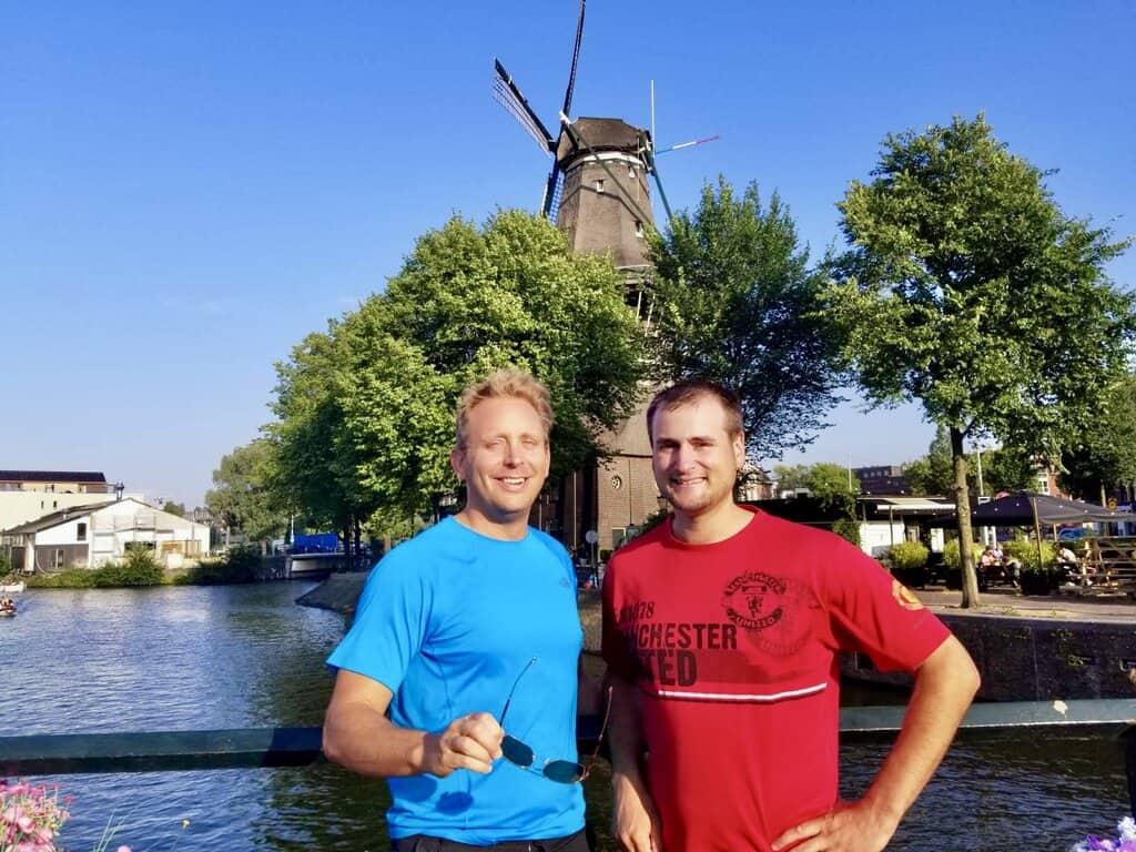 Chris Heckmann with friend in Amsterdam