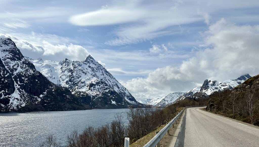 Norwegian roads in the Lofoten Islands