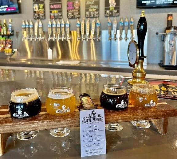 a flight at Mojave brewing company in Henderson Nevada