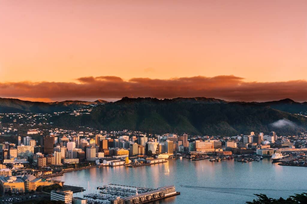 Wellington New Zealand and dusk