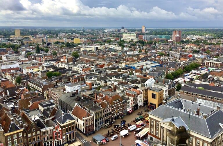 Groningen Netherlands city view from the top of the Martinitoren