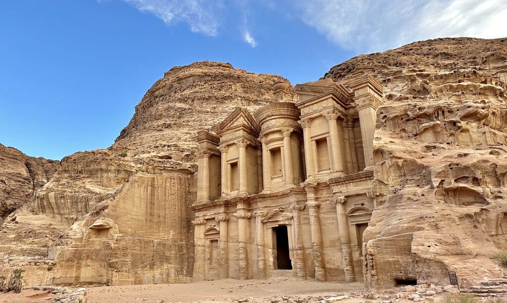 Front view of the Monastery in Petra