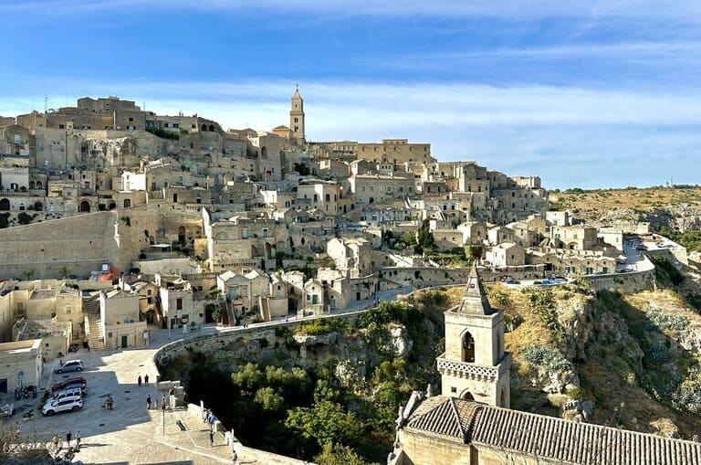 A view of the Sassi of Matera from Chiesa Rupestre 