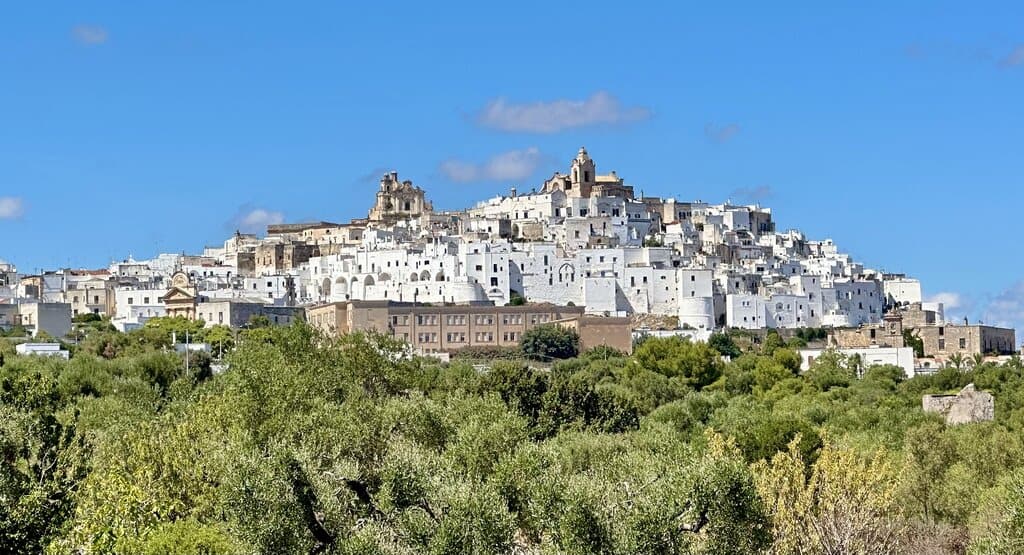 Ostuni, Italy as seen from outside the old town
