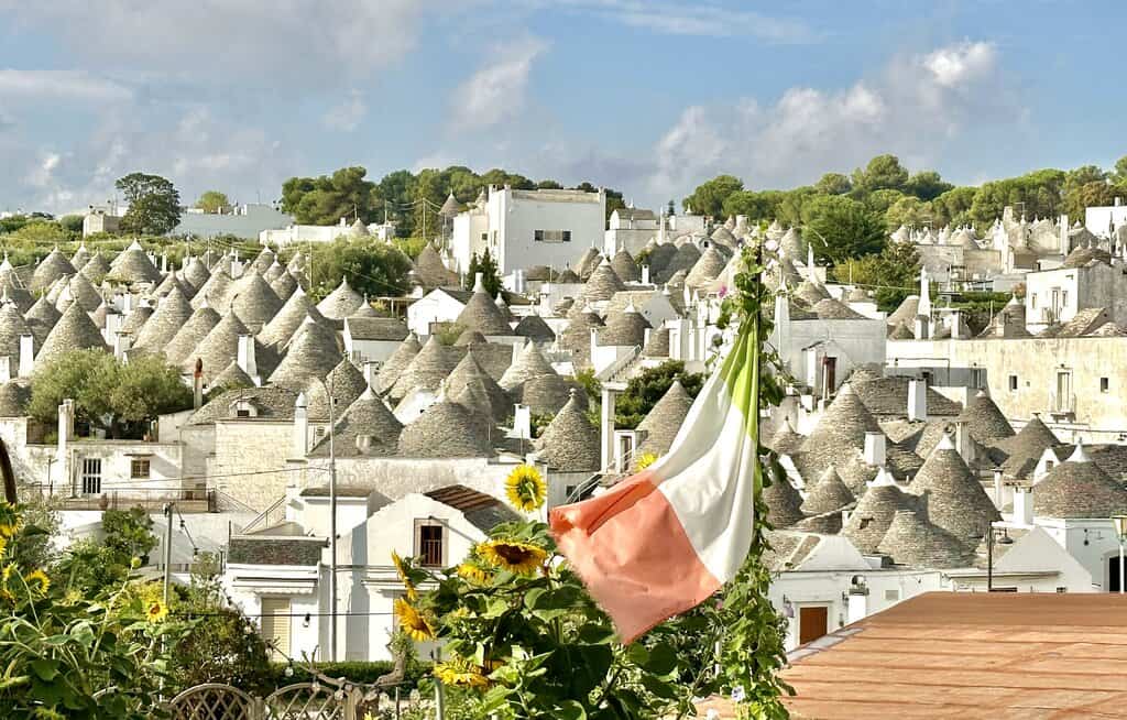 A panoramic view of the trulli in Alberobello