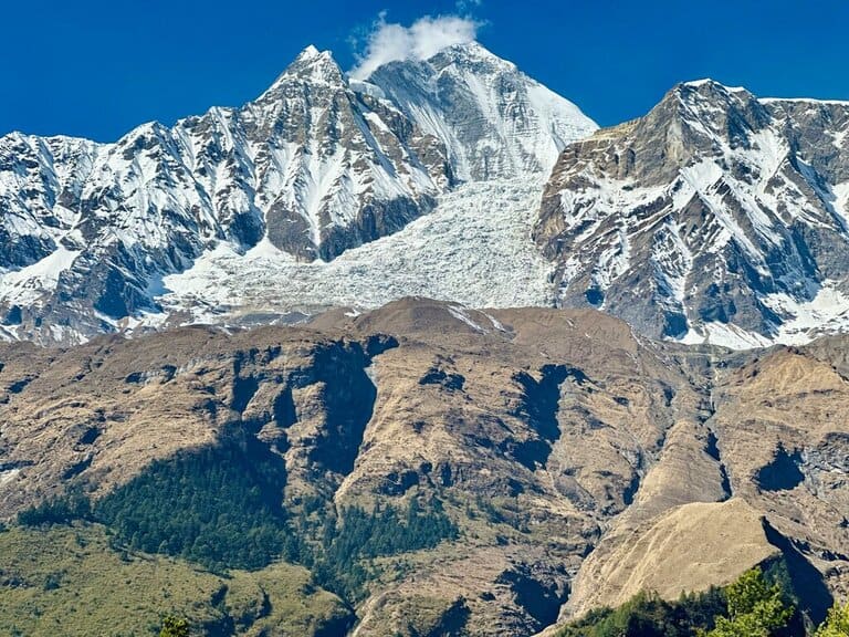 A mountain on the Dhaulagiri Trek in Nepal