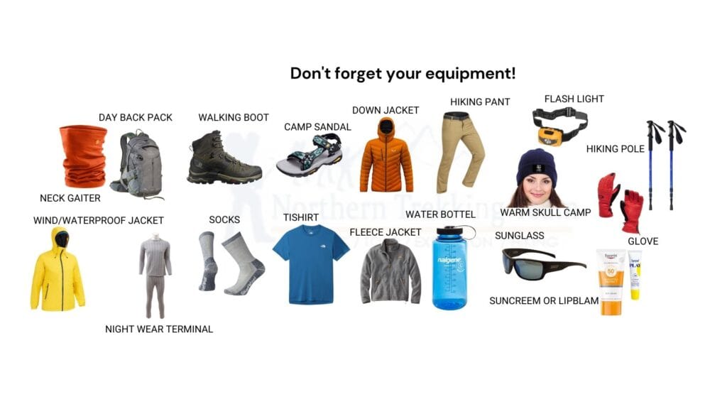 vital items for trekking in the Himalayas