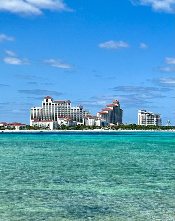 A distant view of Baha Mar in the Bahamas
