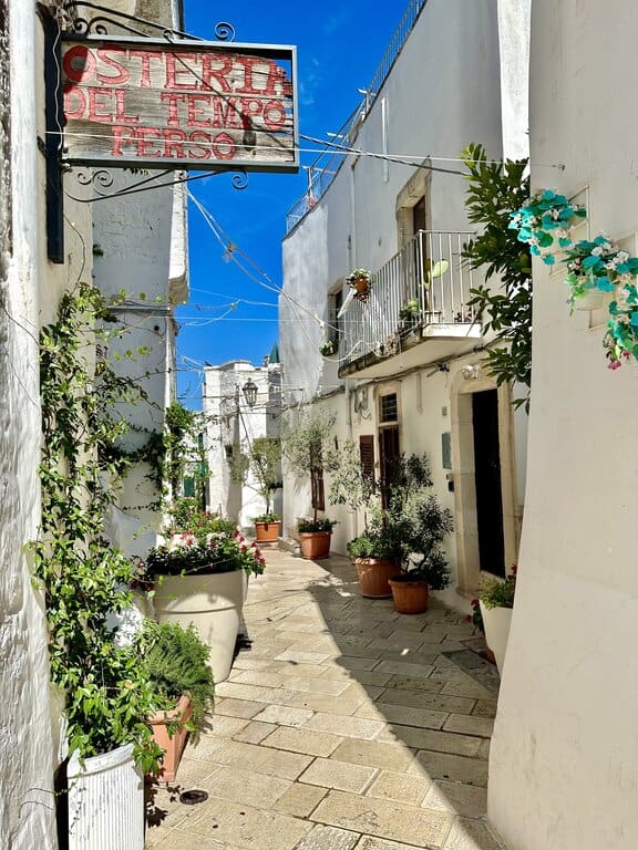 A quiet street in Old Town Ostuni in Puglia