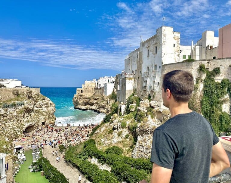 Is Polignano a Mare worth visting? Chris Heckmann looking at Lama Monachile in Polignano a Mare