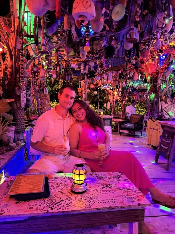 Chris Heckmann and Nimarta Bawa at Camelrock bar in Phi Phi Island Village