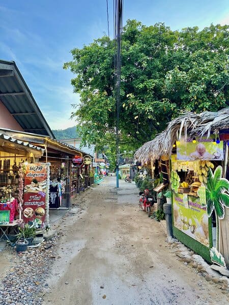 an empty street in Phi Phi Island Village in Thailand