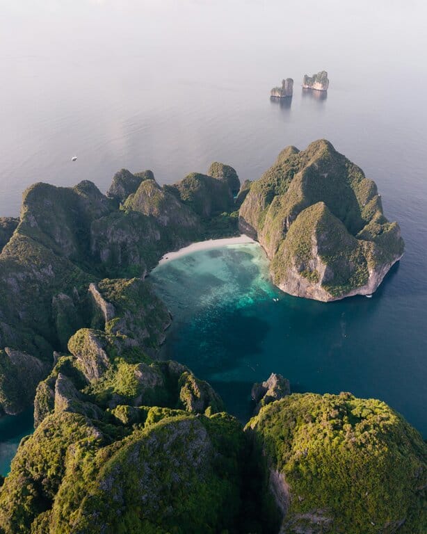 The Phi Phi Islands as seen from above