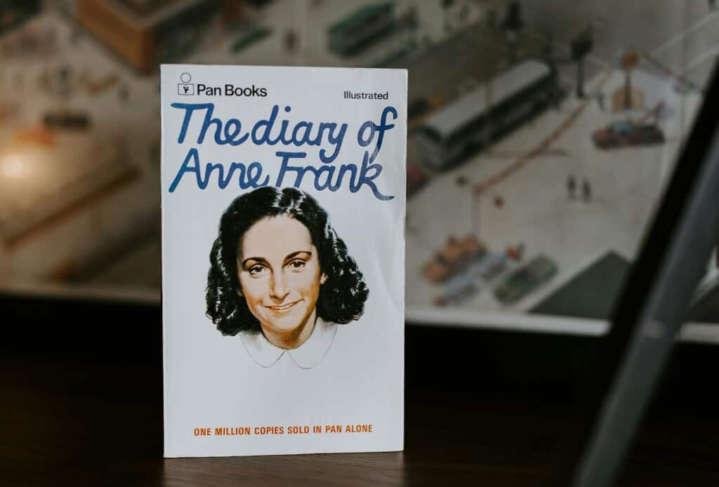 a photo of the Diary of Anne Frank book