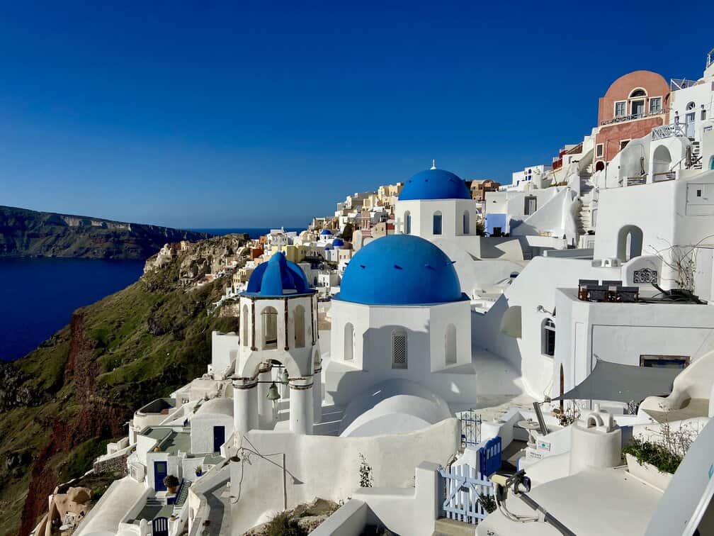 The blue domes of Santorini in Oia