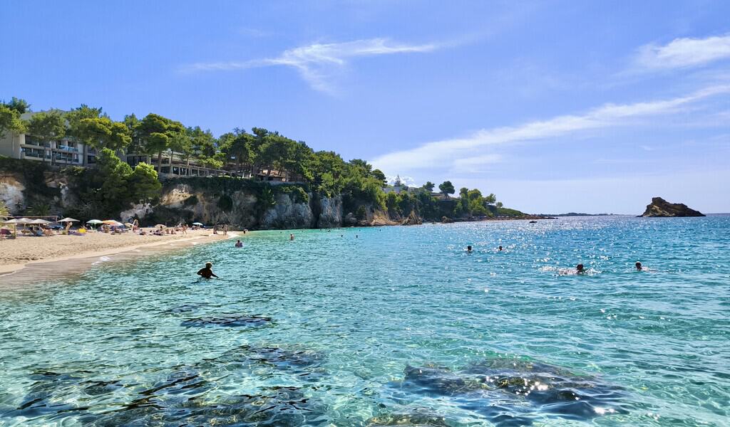 Platis Gialos Beach near the airport in Kefalonia