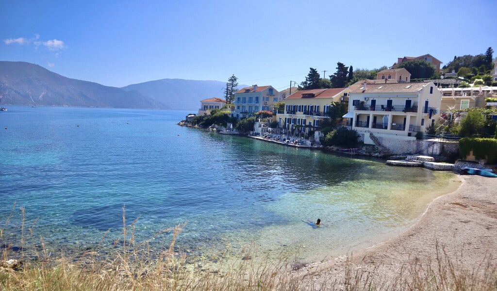 Fiskardo Beach in Kefalonia