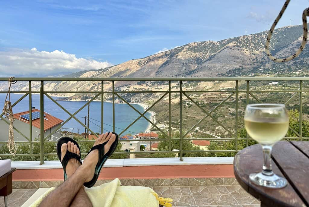 wine with a view in Kefalonia