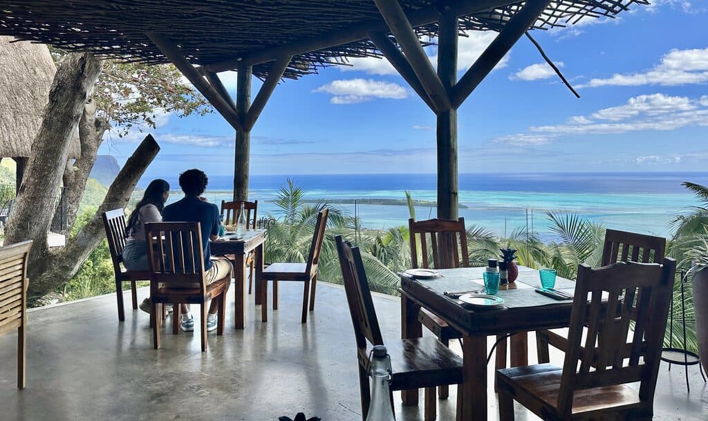lunch at a panoramic restaurant in Mauritius