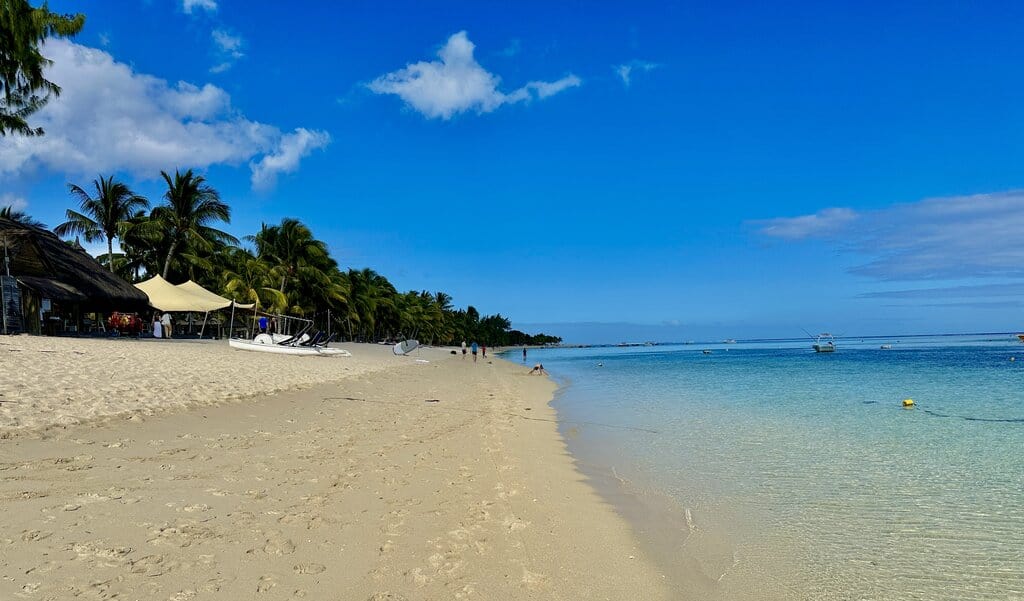 a beautiful beach in Mauritius