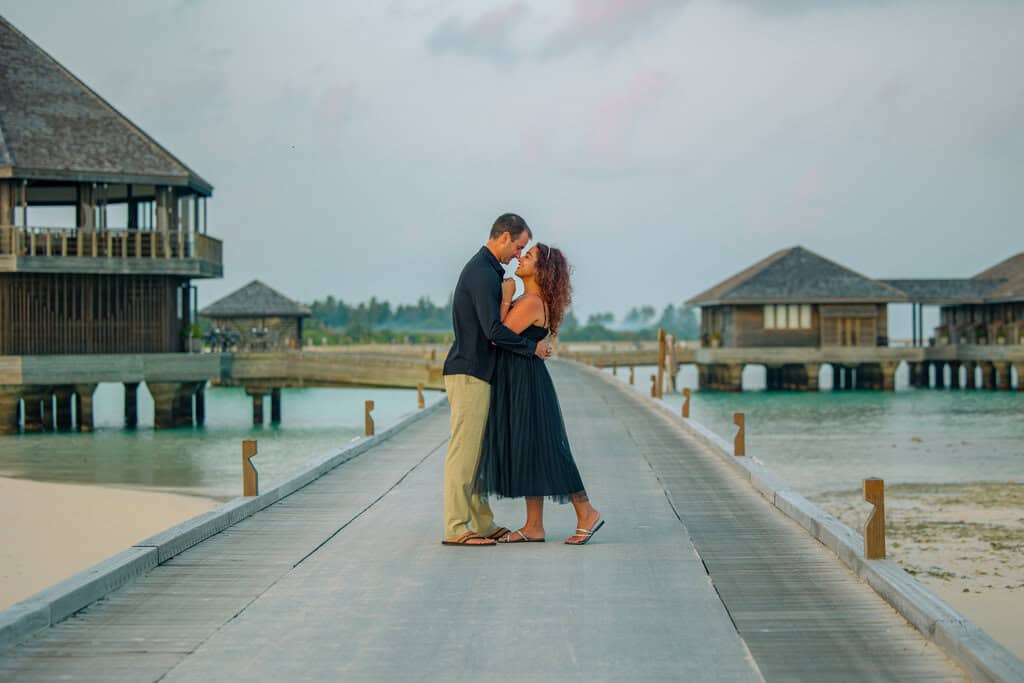 Chris Heckmann and Nimarta Bawa at Jawakara Maldives Resort